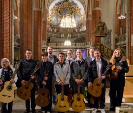 Das Gitarrenensemble Brandenburg beim Eröffnungskonzert der Brandenburger Gitarrentage 2026 (in Zusammenarbeit mit der Brandenburger Sommerorgelnacht) am 25. September 2026 in der St.-Katharinen-Kirche, Brandenburg an der Havel