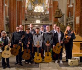 Das Gitarrenensemble Brandenburg beim Eröffnungskonzert der Brandenburger Gitarrentage 2026 (in Zusammenarbeit mit der Brandenburger Sommerorgelnacht) am 25. September 2026 in der St.-Katharinen-Kirche, Brandenburg an der Havel